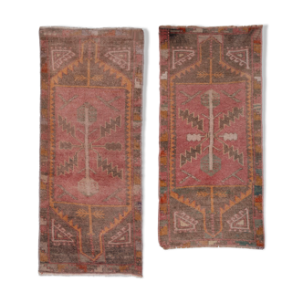 Oushak Rug Hand Knotted Bathroom Rug 46 x 113 - 47 x 101 cm