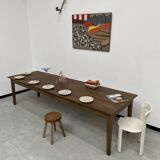 Table de ferme "Dark Brown" en chêne massif 300 X 90 cm