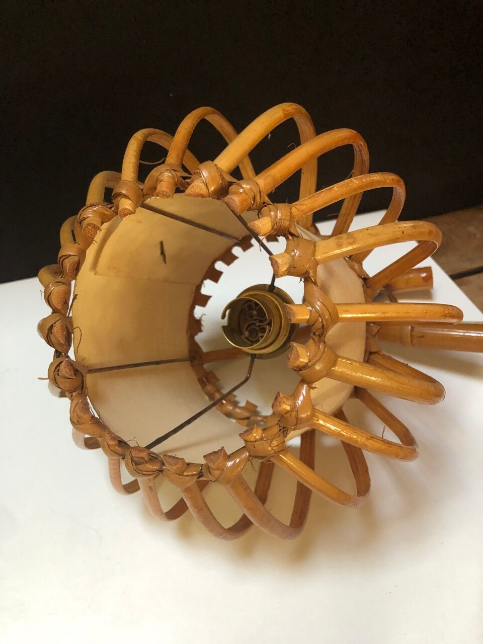 Vintage rattan wall lamps 60s, sold by 2