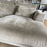 AmPm corner sofa in beige velvet