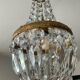 Lustre Montgolfière à pampilles de cristal et laiton