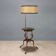 Antique floor lamp with a bronze and marble side table, Italy, 20th century.
