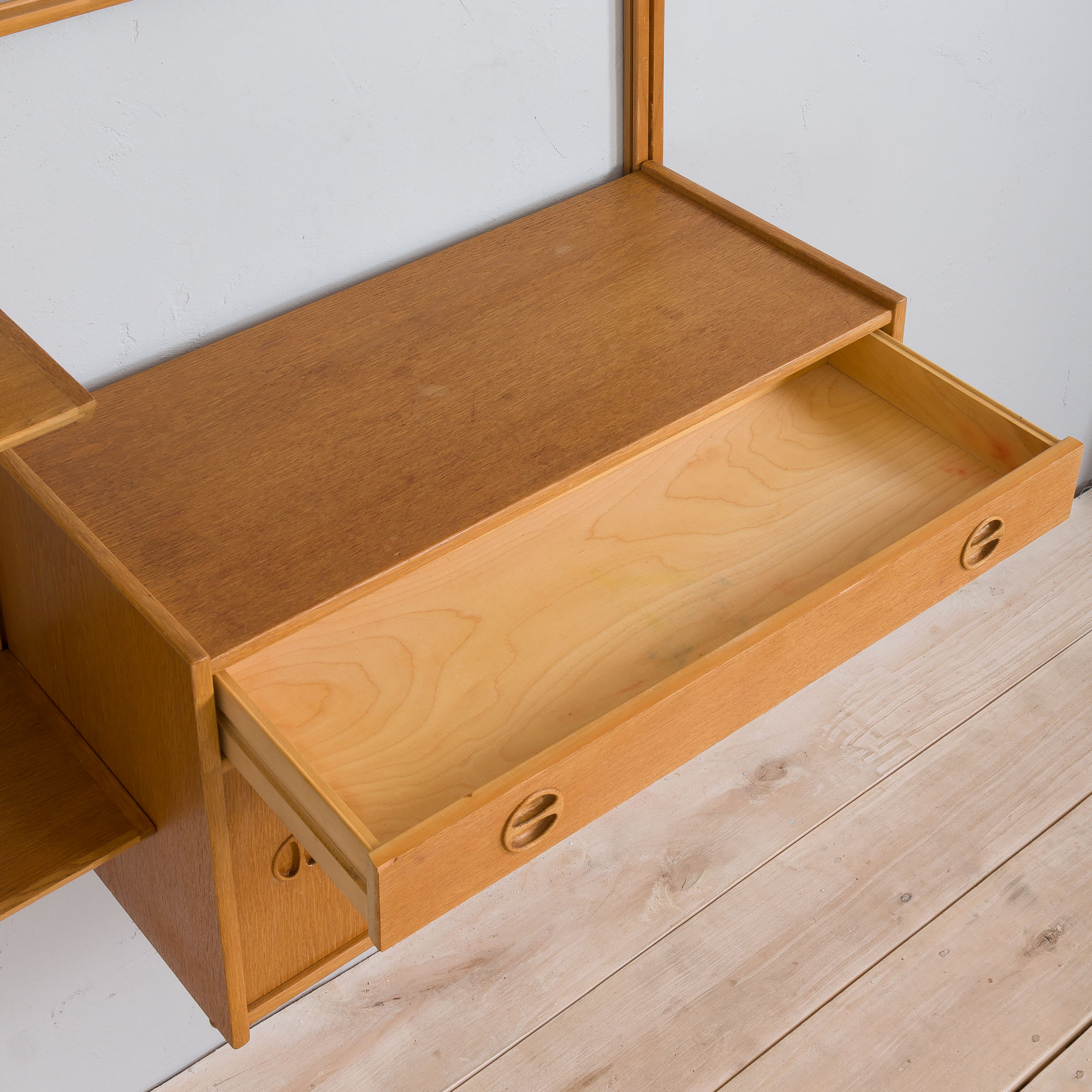 Two-bay oak wall unit by Sven Andersen, Norway 1970