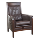 Fauteuil Art Déco en cuir marron foncé