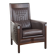 Fauteuil Art Déco en cuir marron foncé