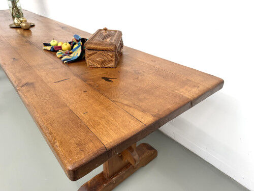 Monastery table in solid oak, 350 cm, circa 1900.
