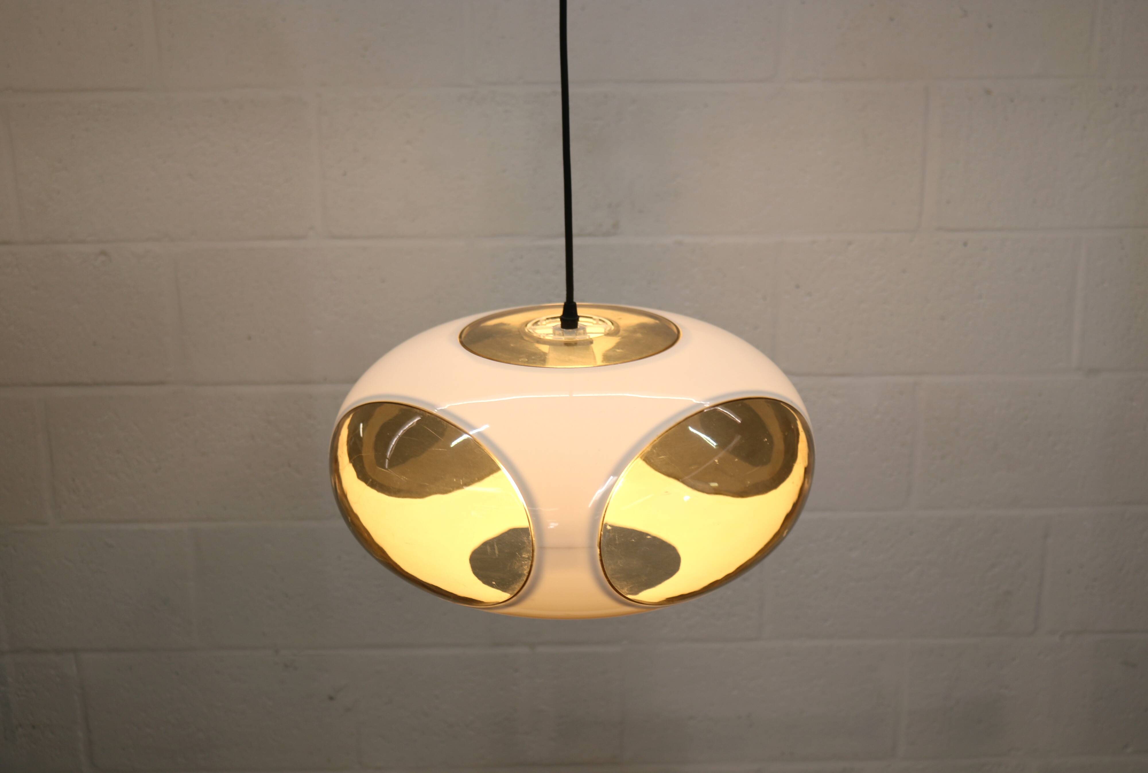Lampe de plafond UFO à yeux de bug de l'ère spatiale *** Massive *** modèle blanc *** Belgique
