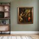 Peinture italienne antique Le Christ et la Samaritaine au puits