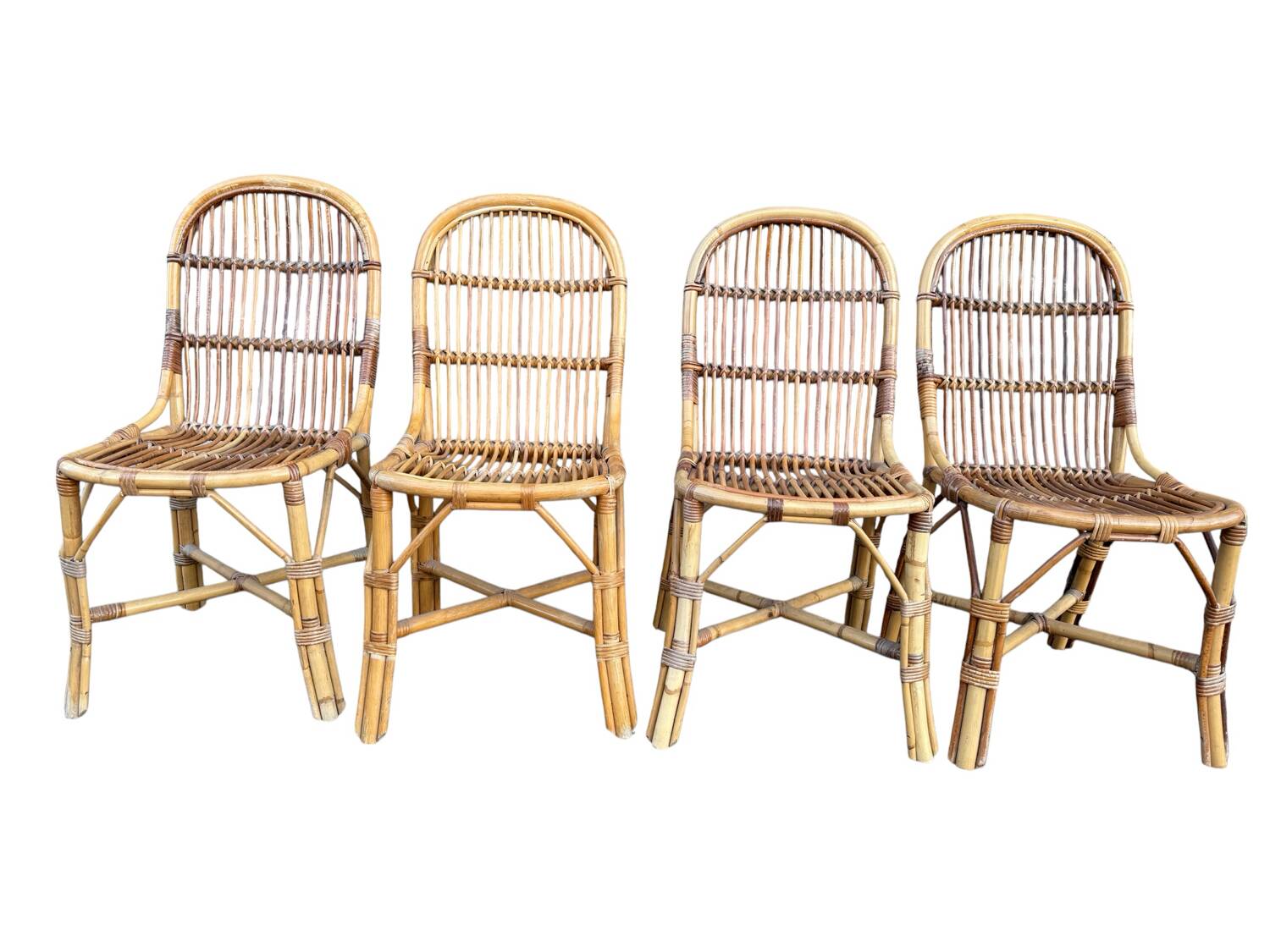 1960s rattan chairs from France