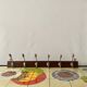Vintage wooden wall coat rack - 6 hooks