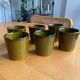 Mugs cups enameled stoneware 60s vintage