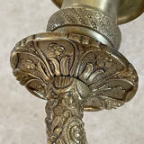 Pair of antique wall sconces in bronze - Louis XVI style / Saying