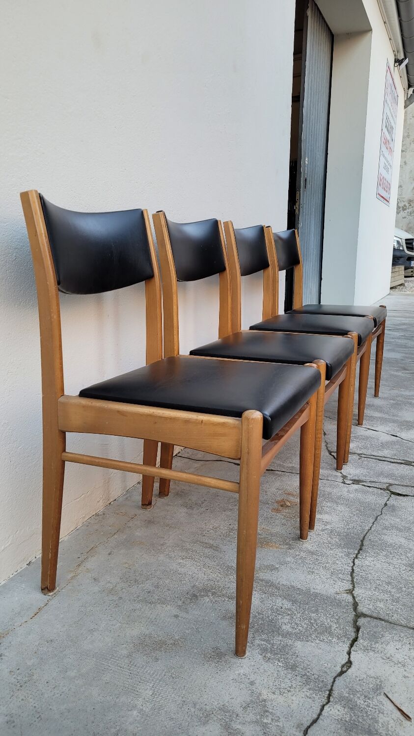 Série de 4 chaises scandinave vintage 1950