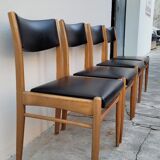Series of 4 vintage Scandinavian chairs 1950