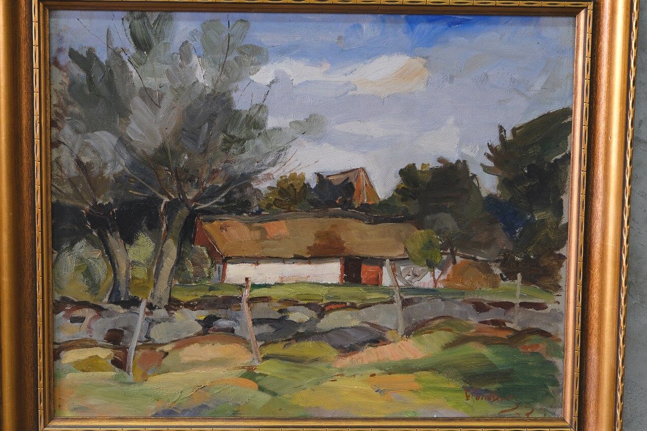 Gotthard Sandberg (1890-1961) , Swedish Oil Painting, Oil on Board, 1933, Framed