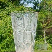 Cut glass vase in Art Deco style