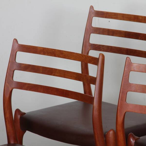 Set of 6 chairs by Niels Otto Moller in teak model 78, 1960.