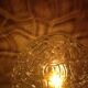 Structured glass globe lamp and metal-brass/ vintage 60s and 70s base