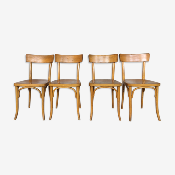 Set 4 chairs Thonet bar bistro or coffee in light wood
