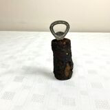 Décapsuleur vintage en bois avec visage d’arbre sculpté
