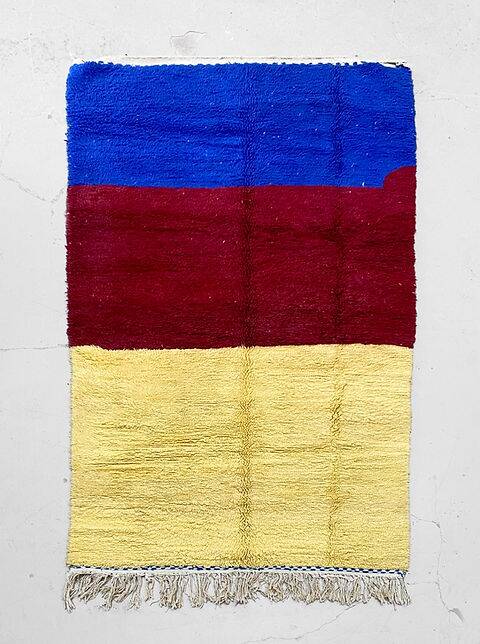 Burgundy, blue, young rug Handmade wool size 250cmx150cm