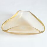 Triangular gold flecked Murano glass vide-poche bowl, Italy 1970s.