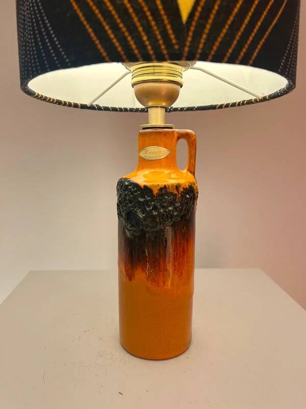 Wireless vase lamp upcycled from a handle vase by Kreutz Ceramics.