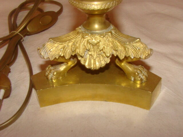 Bronze and brass candlestick, "Restoration" style, electrified as a lamp base.