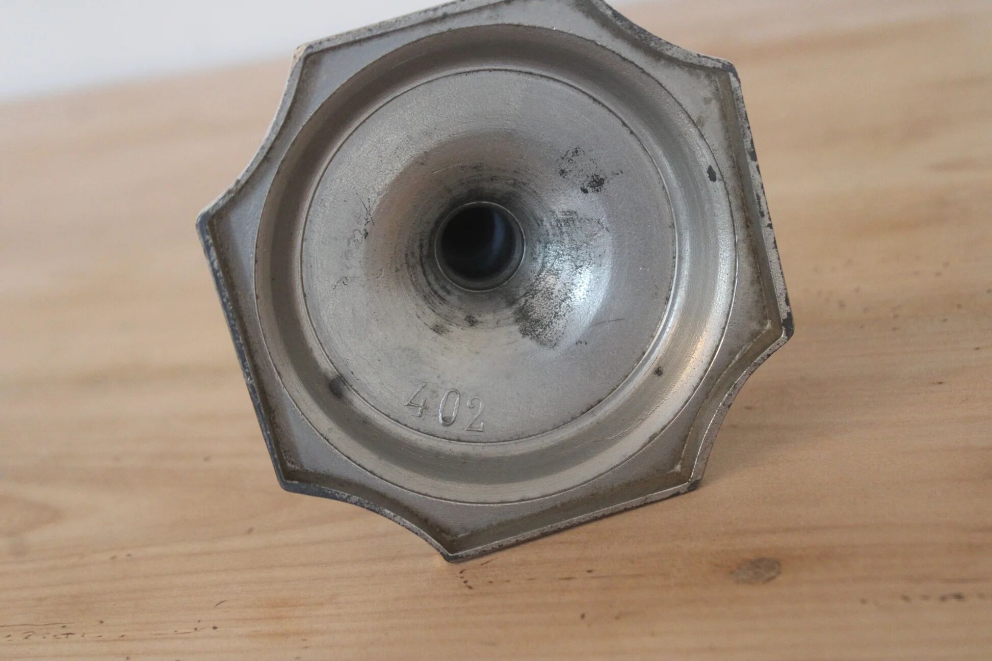 Antique silver-plated candlestick – vintage tall candle holder H25 cm