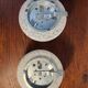 Paire applique plafonnier demi boule en verre de Clichy