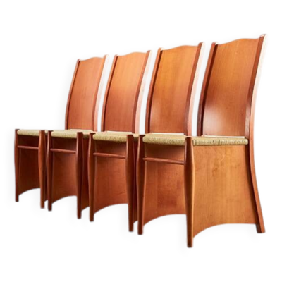 Philippe Starck Ensemble de 4 chaises de salle à manger Bob Dubois pour Driade Aleph Italie 1987
