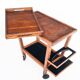 Vintage oak bar cart with removable tray. France 1950s.