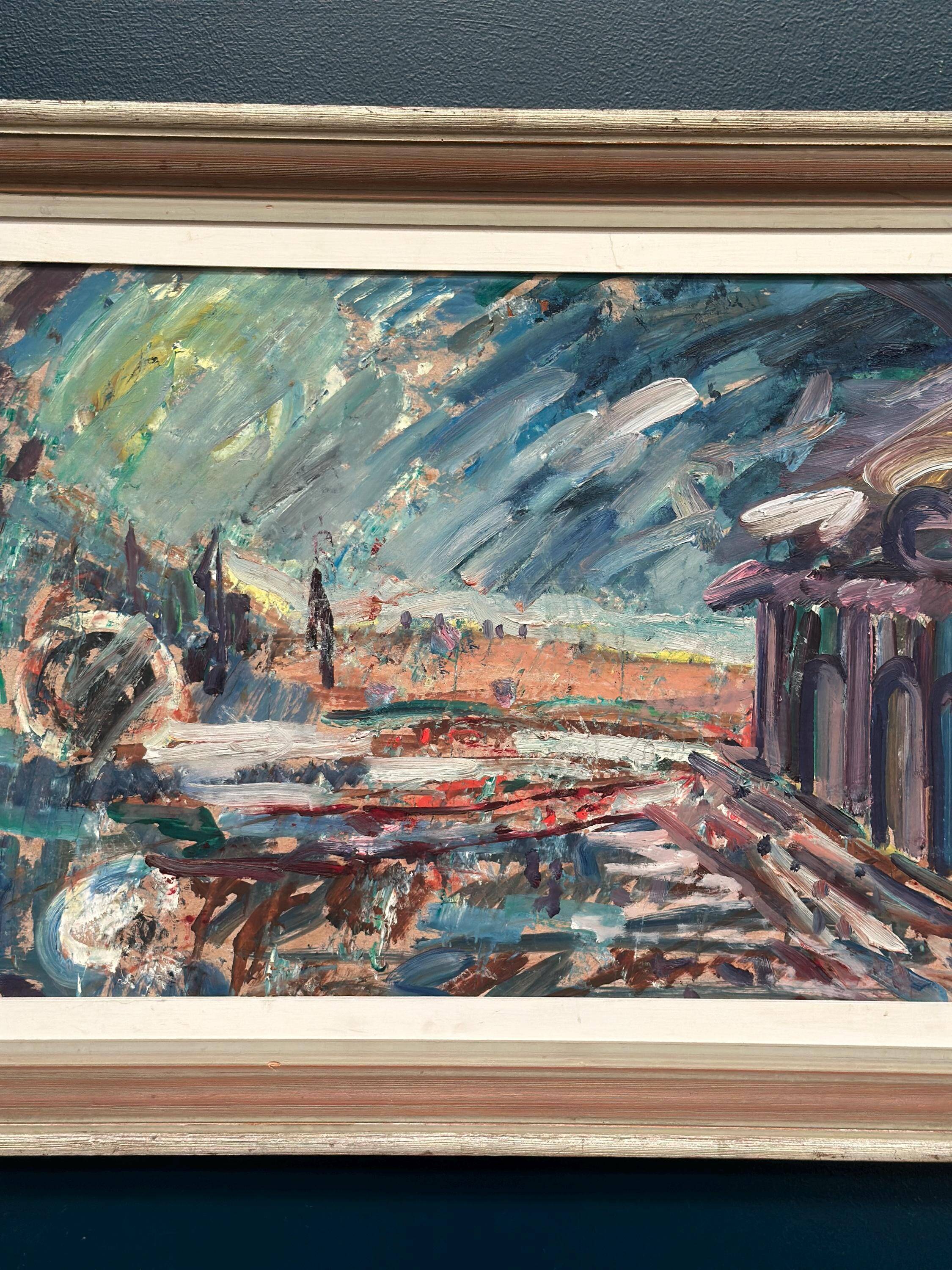 Original Oil On Canvas – “The Harbor Arches” – Vintage & Framed – 80 × 62 Cm (31.5" × 24.4")