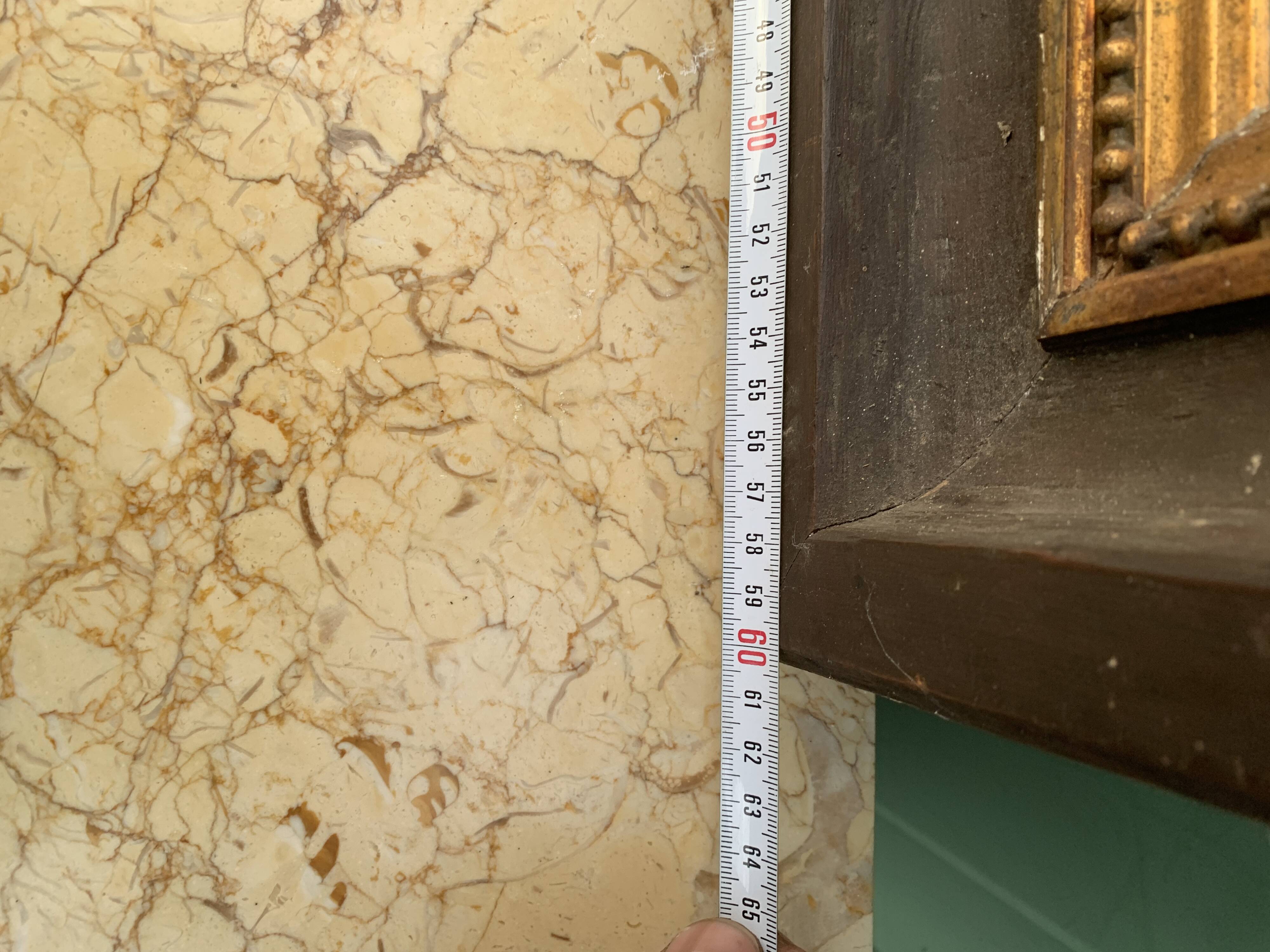 Antique rectangular mirror, carved frame