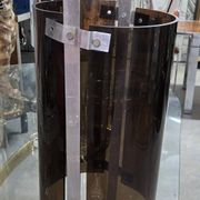 Fontana Arte design Max Ingrand: Metal and plexiglass umbrella stand.