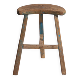 Antique solid wood stool (c.1900) #7