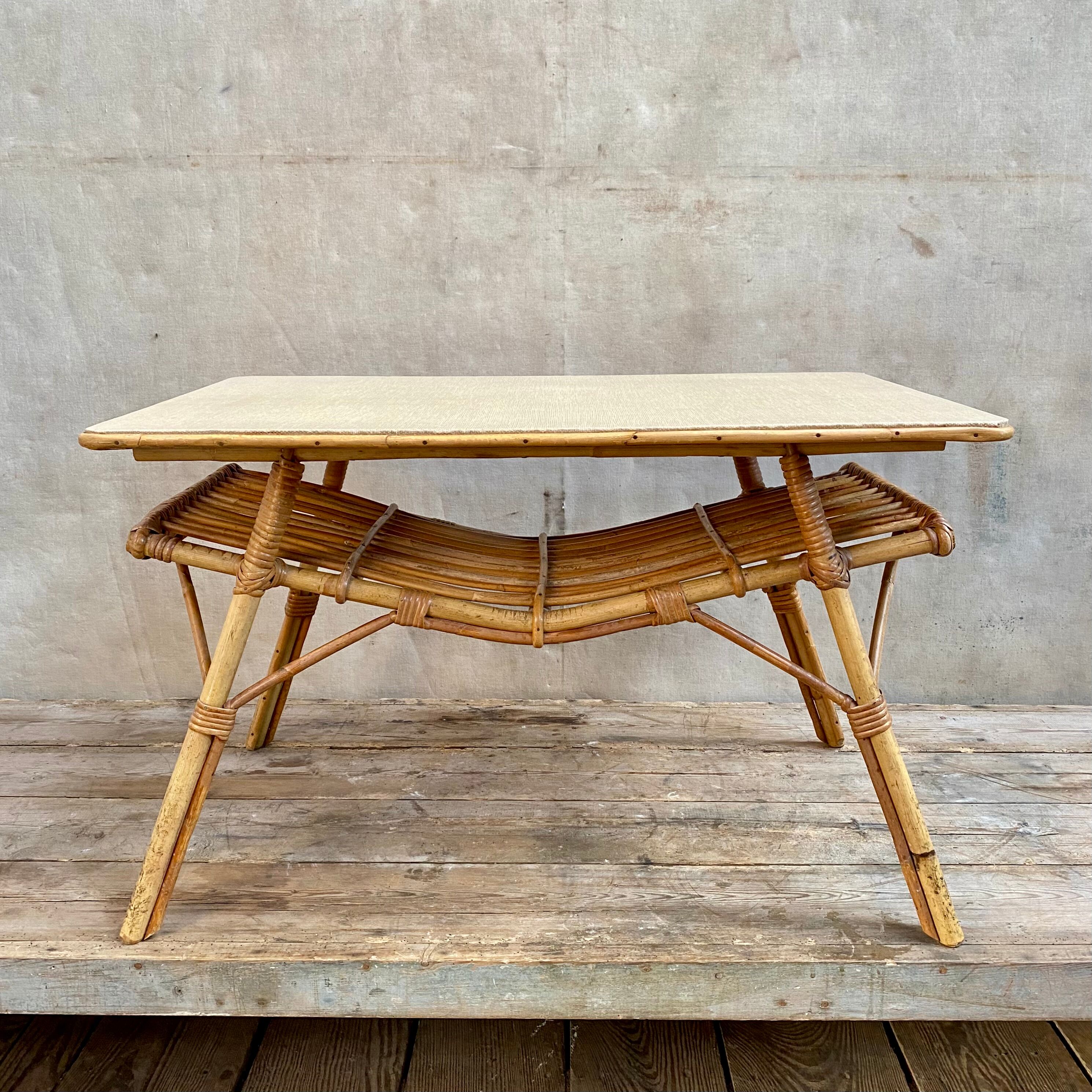 Vintage rattan coffee table