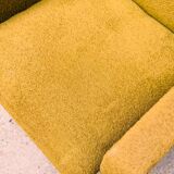 Vintage 60s armchair in cumin yellow terry fabric