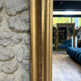 Antique mirror 136.5/98cm Louis-Philippe pearl-gilded with gold leaf.