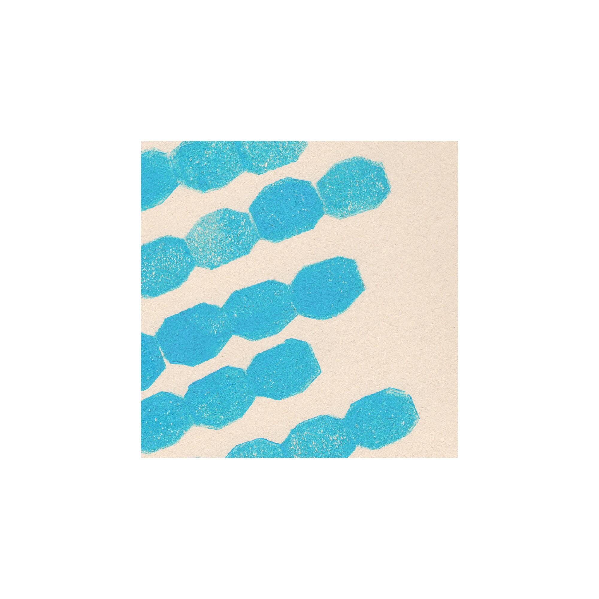 Abstract painting on light blue col.paper signed Eawy