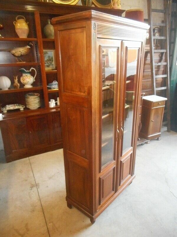 Bibliotheque 2 portes en noyer de 1900