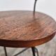 Small side table, magazine rack and ashtray in iron and teak, Denmark, 1950.