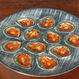 Seashell service barbotine pornic 14 plates and 1 dish mid-twentieth