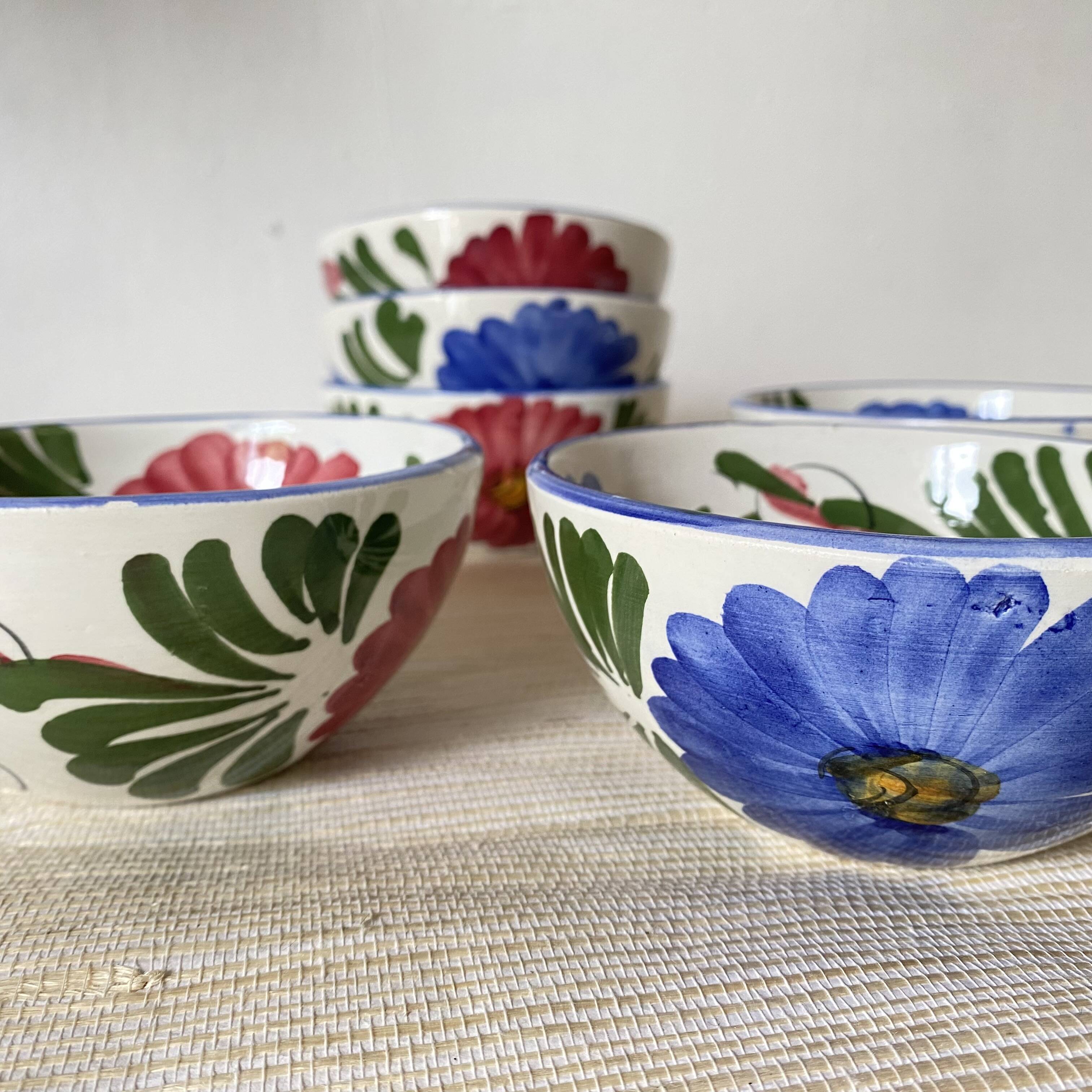 Floral ceramic bowls