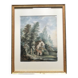 Secret conversation in a hamlet, watercolor