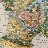 Old geological map of France - 1900