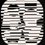Linear silkscreen print by Victor Vasarely, circa 1970, op art