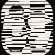 Linear silkscreen print by Victor Vasarely, circa 1970, op art