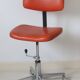 Eurosit vintage industrial workshop chair in chromed metal and orange imitation leather