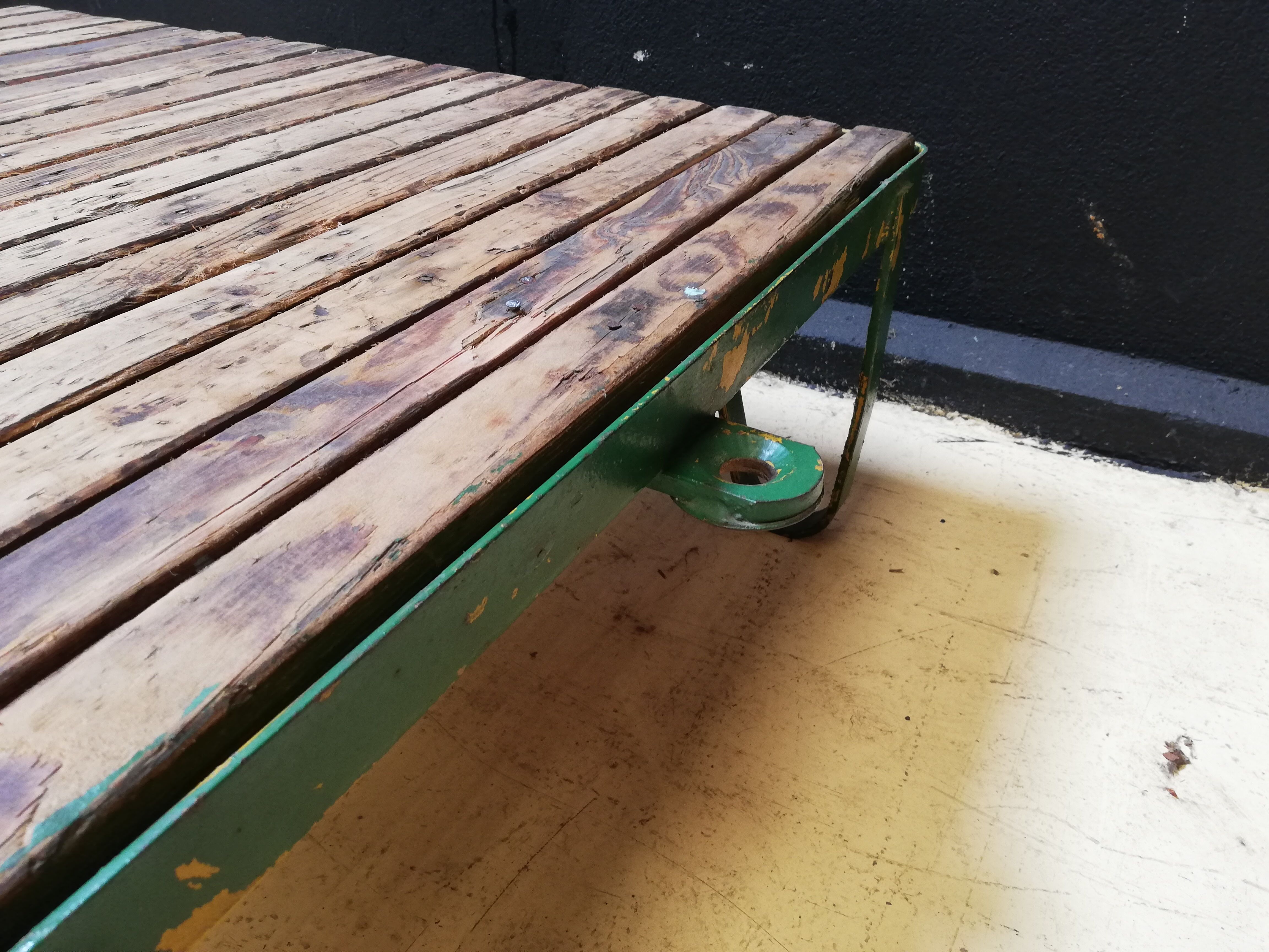Coffee table, industrial trolley